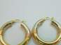 14K White Yellow & Rose Gold Split Chunky Tube Hoop Earrings 5.0g image number 2