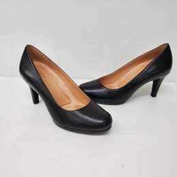 Naturalizer Michelle Black Leather Heel Pumps Size 7.5 M alternative image