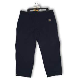 NWT Carhartt Mens Capri Pants Flat Front Regular Fit Navy Blue Size XL alternative image