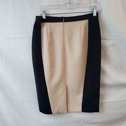 Ann Taylor Colorblock Black & Beige Pencil Skirt Size 6 alternative image
