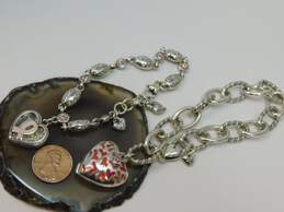 Brighton Silver Tone Scrolled Heart Charm Bracelets 67.2g alternative image