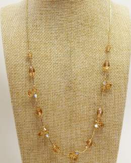 Givenchy Icy Beaded Gold Tone Station Necklace 8.9g alternative image