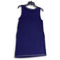 Womens Blue Sleeveless Round Neck Stretch Pullover Shift Dress Size Small image number 2