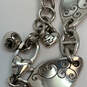 Designer Brighton Silver-Tone Engraved Lobster Clasp Link Chain Bracelet image number 4