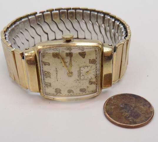 Men's Vintage Gold Filled Wittnauer 17 Jewels Swiss Wrist Watch 41.9g image number 2