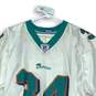 NFL Reebok Mens White Aqua Dolphins Jersey #34 Williams Size L image number 3