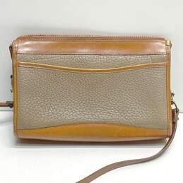 VTG Dooney & Bourke British Tan Brown All Weather Leather Zip Crossbody Bag alternative image