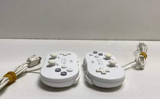Set Of 2 Nintendo Wii Classic Controllers- White image number 2