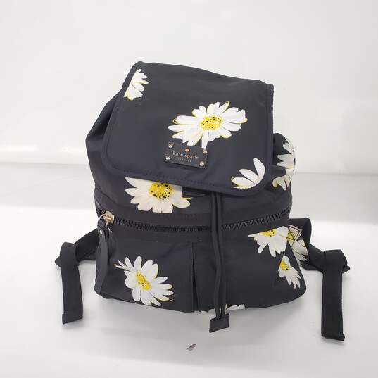 Kate Spade Daisy Flower Black Nylon Backpack image number 1