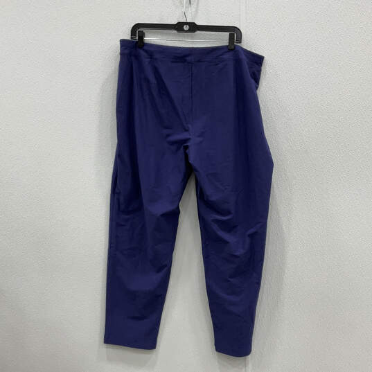 NWT Womens Blue Elastic Waist Flat Front Pull-On Slim Ankle Pants Size 1X image number 2