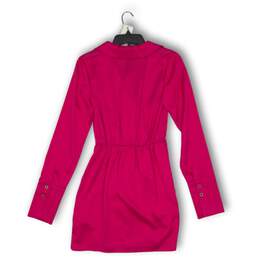 NWT Sanctuary Womens Wrap Dress Collared Long Sleeve Knee Length Pink Size 0 alternative image