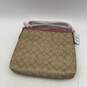 NWT Coach Womens Crossbody Purse Signature Print Adjustable Strap Beige Pink image number 2