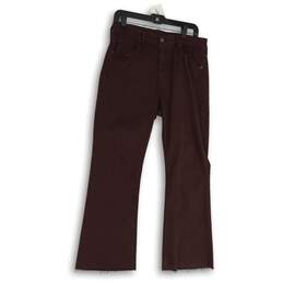 NWT AG Adriano Goldschmied Womens Bootcut Leg Jeans Pants Burgundy Crop Size 30