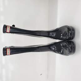 Hunter Women's Original Back Adjust Glossy Black Waterproof Tall Rain Boots 10 alternative image