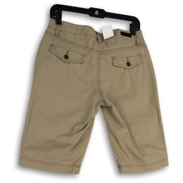 Womens Beige Regular Fit Flat Front Stretch Pockets Bermuda Shorts Size 4 alternative image
