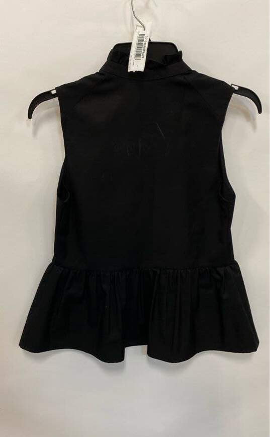 Amanda Uprichard Womens Black Sleeveless Split Neck Blouse Top Size Medium image number 2