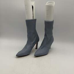 Stuart Weitzman Womens Blue Leather Pointed Toe High Heel Sock Booties Size 7