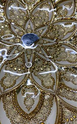 Moroccan Style 13in Wide Decorative Bowl Mandala Glass Art Design Accent Piece alternative image