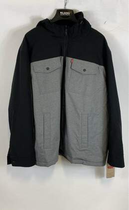 NWT Levi's Mens Grey Black Long Sleeve Winter Convertible Jacket Size 3XL
