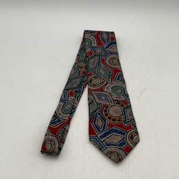 Christian Dior Mens Monsieur Multicolor Abstract Adjustable Pointed Necktie