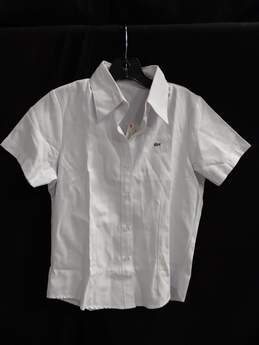 Lacoste Women's White Button Up Shirt Size M