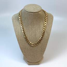 Designer J. Crew Gold-Tone Lobster Clasp Chunky Link Chain Necklace