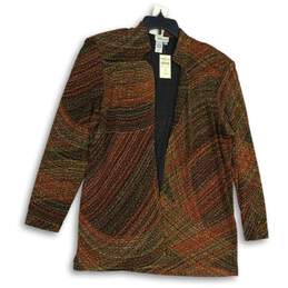 NWT Coldwater Creek Womens Multicolor Striped Open Front Cardigan Sweater Sz XL