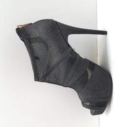 Guess Women's Black Glitter Platform Cage Heels Size 8 alternative image
