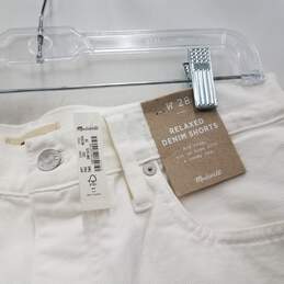 Madewell White Relaxed Denim Shorts NWT Size W28 alternative image