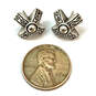 Designer Brighton Silver-Tone Engraved Cross-Shaped Classic Stud Earrings image number 4