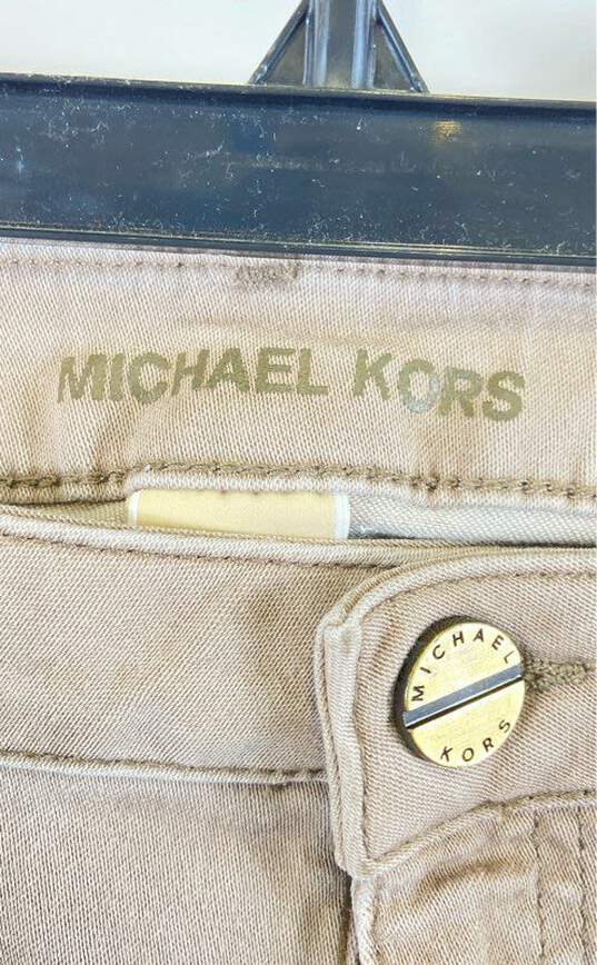 Michael Kors Mens Beige Pockets Low-Rise Light Wash Denim Ankle Jeans Size 12 image number 3
