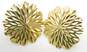 14K Gold Etched Flower Shape Post Earrings 1.3g image number 5