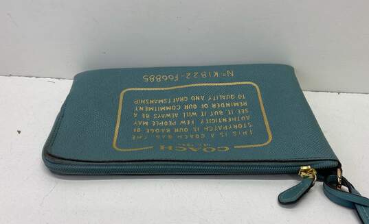 Coach Leather Storypatch Wristlet Teal Green image number 3