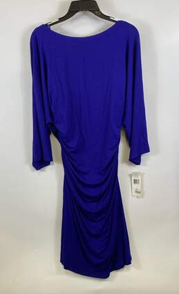 NWT Lauren Ralph Lauren Womens Blue Long Sleeve Layered Sheath Dress Size 16 alternative image