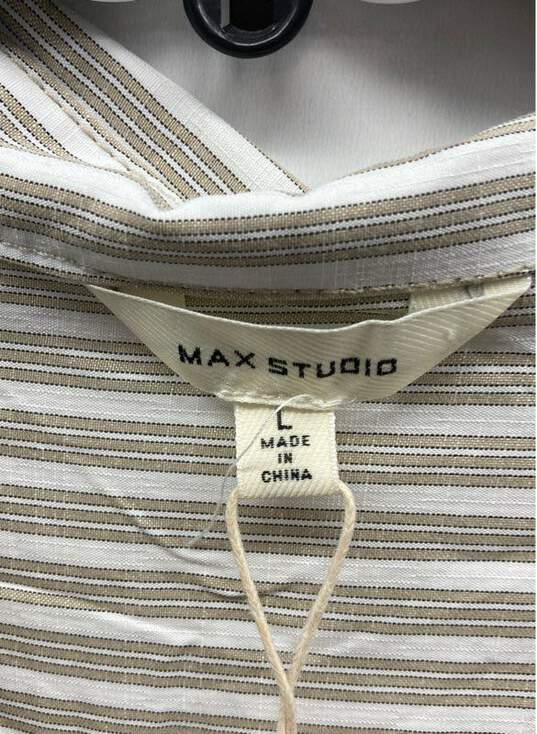 Max Studio Women White/brown Dress Sz L NWT image number 3