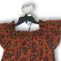 NWT Misguided Womens Bardot Shift Dress Paisley Ruffle Pleated Brown Size 12 image number 4