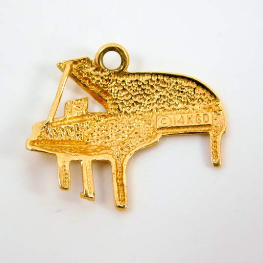 14K Yellow Gold Grand Piano Charm Pendant 1.4g image number 3