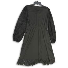 NWT Grace Karin Womens Black V-Neck Long Sleeve Cut Out Hem A-Line Dress Size L alternative image