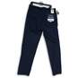 NWT Haggar Mens Blue Flat Front Iron Free Straight Fit Khakis Pants Size 36x34 image number 2