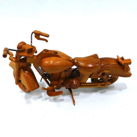 Wooden Hand Carved Detailed Motorcycle Harley Davidson image number 4