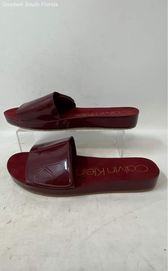 Calvin Klein Womens Marlina 34E9686 Red Slide Sandals Size 9 image number 1