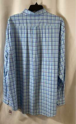 NWT IZOD Mens Blue White Plaid Premium Essentials Long Sleeve Dress Shirt Sz 2XL alternative image