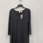 NWT Chico's Womens Gray Round Neck Long Sleeve Hi Low Hem Maxi Dress Size 2 image number 1