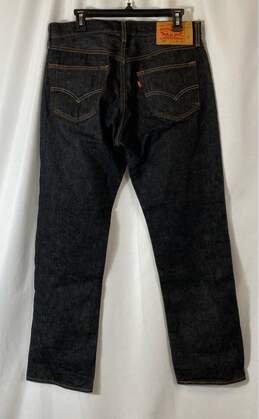 Levi's Mens Blue 501 Dark Wash 5-Pocket Design Denim Straight Jeans Sz W33 X L32 alternative image