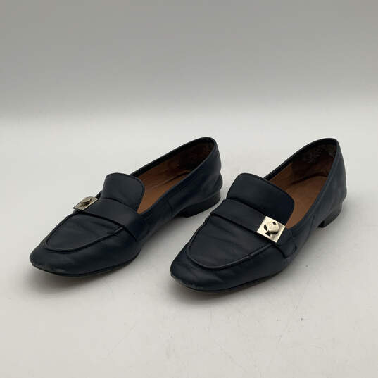 Womens Catroux Navy Blue Calf Leather Round Toe Slip-On Loafers Size 8B image number 3