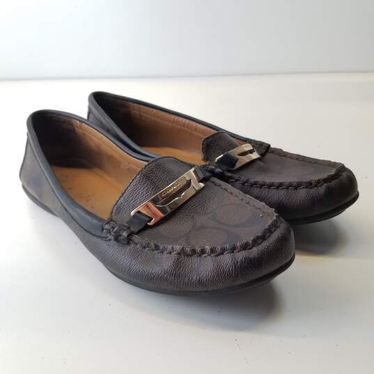 Coach Olympia Brown/Monogram Women's Flat Loafers Size 8.5 image number 4