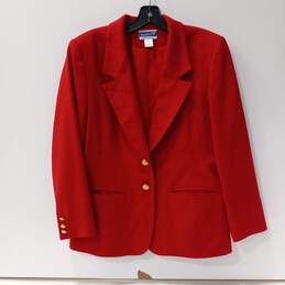 Pendleton Petite 100% Virgin Wool Red Blazer/Dress Jacket Women's Size 10