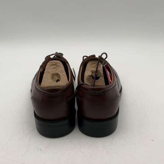 NWT Chaps Mens 96-26852 Brown Leather Moc Toe Lace-Up Oxford Dress Shoes Sz 10W image number 3
