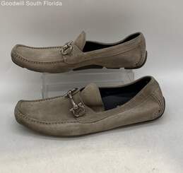 Authentic Salvatore Ferragamo Mens Gray Loafer Shoes Size 8