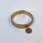 Designer Michael Kors Gold Tone Heritage Logo Hinged Bangle Bracelet image number 3